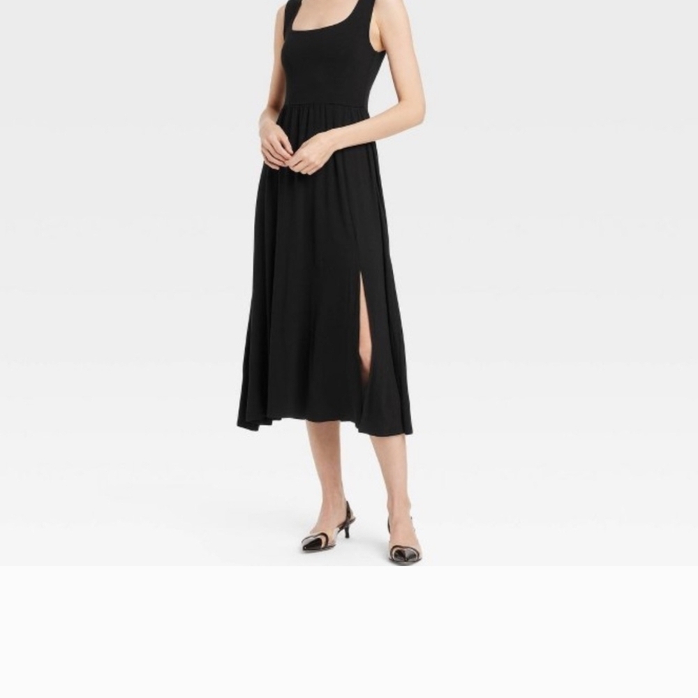 A New Day Black Sleeveless Midi Sundress